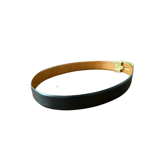 Vintage YSL Gold Belt Buckle Black Brown Belt Size S Brass - Picture 6 of 10